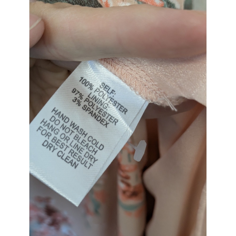 Lulus Maxi Dress Women's Small Peach Floral High Halter Neck Sleeveless Chiffon - Picture 9 of 11